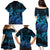 Blue Aloha Hawaii Family Matching Puletasi and Hawaiian Shirt Snorkeling With Sea Turtle Polynesian Pattern