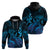 Blue Aloha Hawaii Hoodie Snorkeling With Sea Turtle Polynesian Pattern