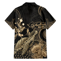 Gold Aloha Hawaii Family Matching Long Sleeve Bodycon Dress and Hawaiian Shirt Snorkeling With Sea Turtle Polynesian Pattern