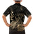 Gold Aloha Hawaii Family Matching Mermaid Dress and Hawaiian Shirt Snorkeling With Sea Turtle Polynesian Pattern