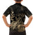 Gold Aloha Hawaii Family Matching Puletasi and Hawaiian Shirt Snorkeling With Sea Turtle Polynesian Pattern