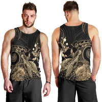 Gold Aloha Hawaii Men Tank Top Snorkeling With Sea Turtle Polynesian Pattern LT14 - Polynesian Pride