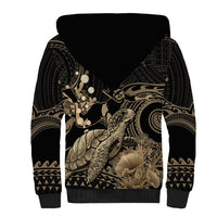 Gold Aloha Hawaii Sherpa Hoodie Snorkeling With Sea Turtle Polynesian Pattern LT14 - Polynesian Pride