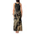 Gold Aloha Hawaii Tank Maxi Dress Snorkeling With Sea Turtle Polynesian Pattern