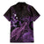 Purple Aloha Hawaii Family Matching Mermaid Dress and Hawaiian Shirt Snorkeling With Sea Turtle Polynesian Pattern