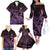 Purple Aloha Hawaii Family Matching Off The Shoulder Long Sleeve Dress and Hawaiian Shirt Snorkeling With Sea Turtle Polynesian Pattern