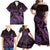 Purple Aloha Hawaii Family Matching Off Shoulder Maxi Dress and Hawaiian Shirt Snorkeling With Sea Turtle Polynesian Pattern