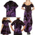 Purple Aloha Hawaii Family Matching Summer Maxi Dress and Hawaiian Shirt Snorkeling With Sea Turtle Polynesian Pattern