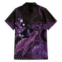 Purple Aloha Hawaii Family Matching Summer Maxi Dress and Hawaiian Shirt Snorkeling With Sea Turtle Polynesian Pattern