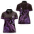 Purple Aloha Hawaii Women Polo Shirt Snorkeling With Sea Turtle Polynesian Pattern