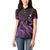 Purple Aloha Hawaii Women Polo Shirt Snorkeling With Sea Turtle Polynesian Pattern