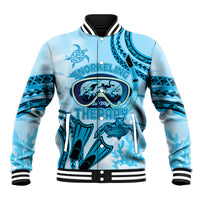 Hawaii Sea Turtle Snorkeling Is My Therapy Baseball Jacket LT14 Unisex Blue - Polynesian Pride