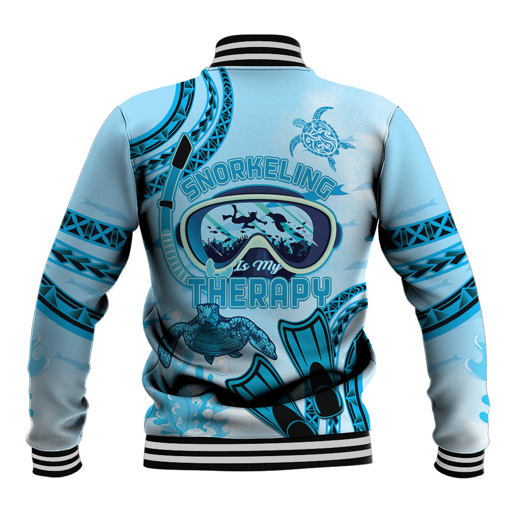 Hawaii Sea Turtle Snorkeling Is My Therapy Baseball Jacket LT14 - Polynesian Pride