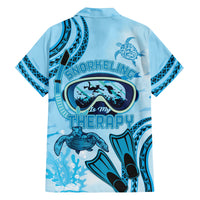 Hawaii Sea Turtle Snorkeling Is My Therapy Family Matching Off The Shoulder Long Sleeve Dress and Hawaiian Shirt LT14 - Polynesian Pride