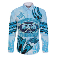 Hawaii Sea Turtle Snorkeling Is My Therapy Family Matching Off Shoulder Maxi Dress and Hawaiian Shirt