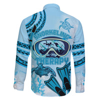 Hawaii Sea Turtle Snorkeling Is My Therapy Family Matching Tank Maxi Dress and Hawaiian Shirt