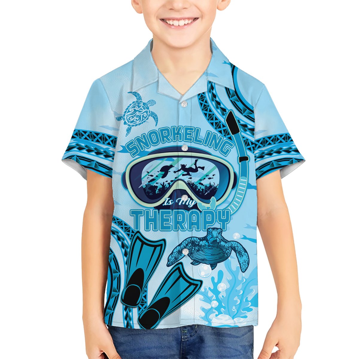 Hawaii Sea Turtle Snorkeling Is My Therapy Hawaiian Shirt LT14 - Polynesian Pride