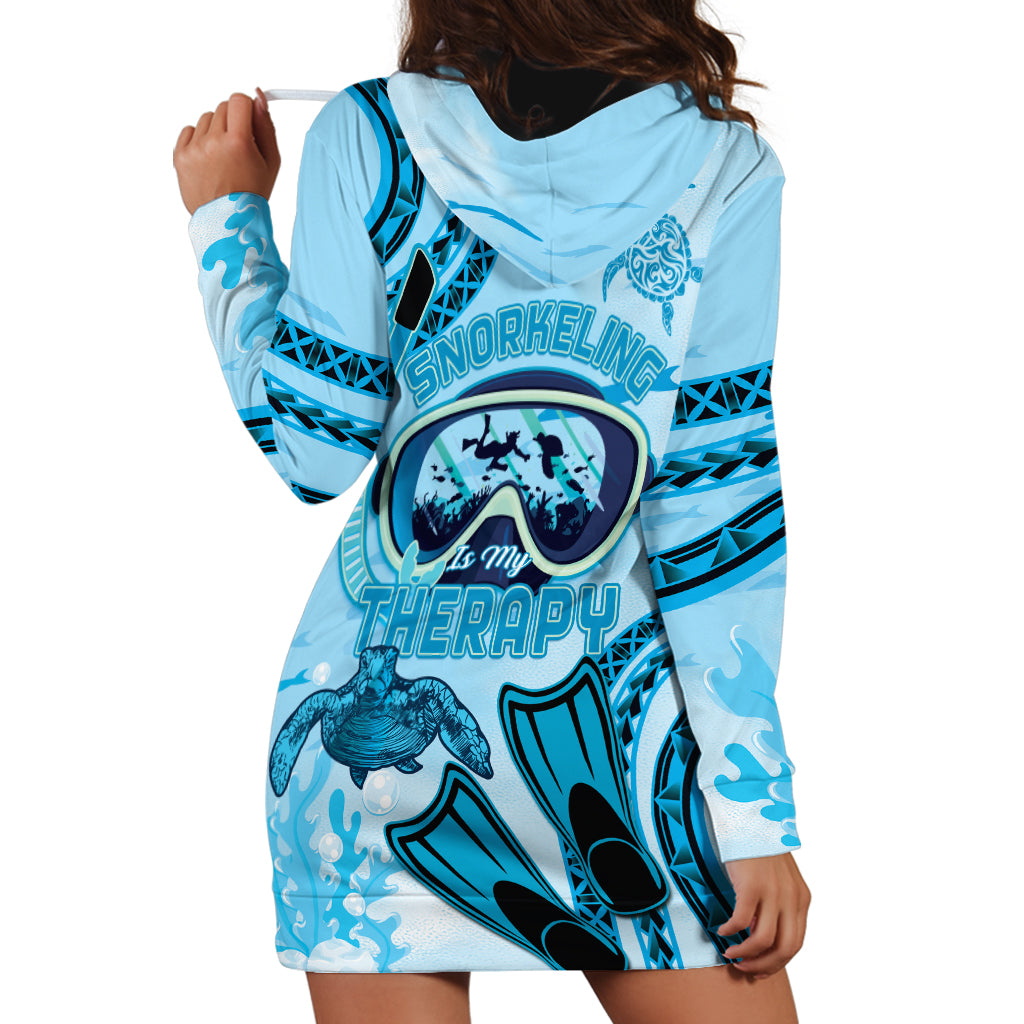 Hawaii Sea Turtle Snorkeling Is My Therapy Hoodie Dress LT14 - Polynesian Pride