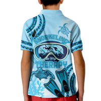 Hawaii Sea Turtle Snorkeling Is My Therapy Kid Polo Shirt