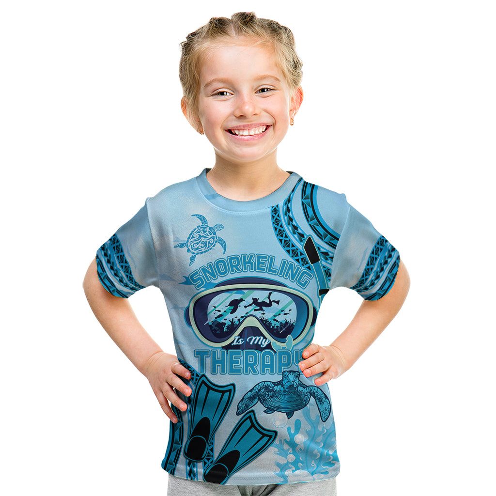 Hawaii Sea Turtle Snorkeling Is My Therapy Kid T Shirt