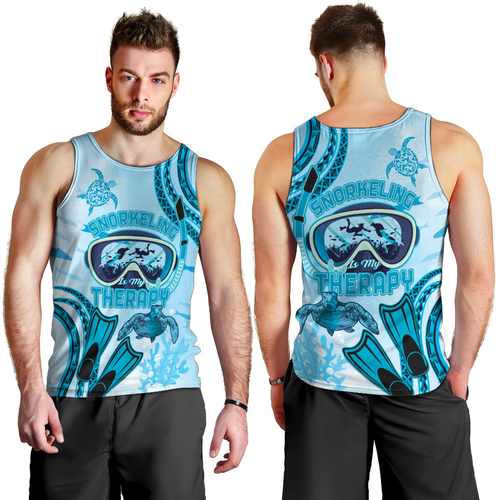 Hawaii Sea Turtle Snorkeling Is My Therapy Men Tank Top LT14 - Polynesian Pride