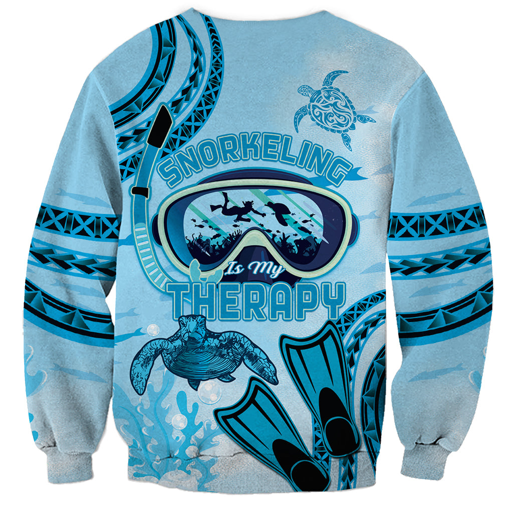 Hawaii Sea Turtle Snorkeling Is My Therapy Sweatshirt LT14 - Polynesian Pride