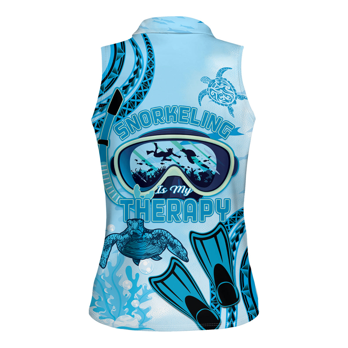 Hawaii Sea Turtle Snorkeling Is My Therapy Women Sleeveless Polo Shirt