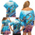 Hawaii Snorkeling Honu Turtle Family Matching Off Shoulder Short Dress and Hawaiian Shirt Under The Ocean Vibes