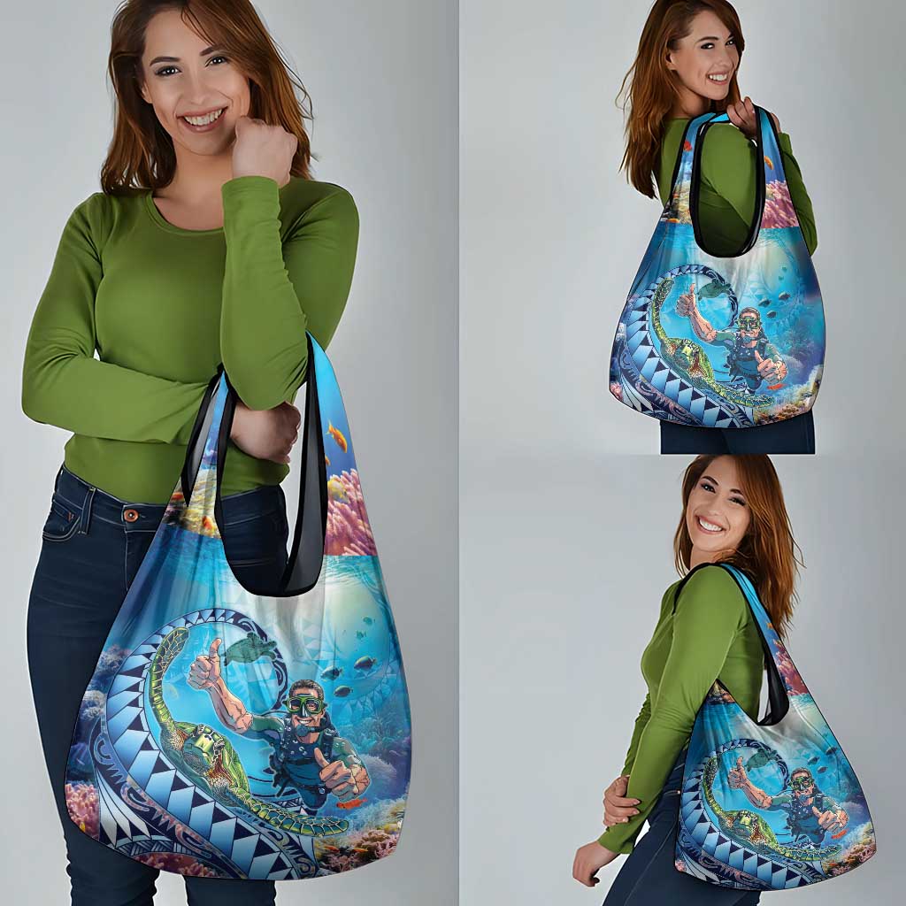 Hawaii Snorkeling Honu Turtle Grocery Bag Under The Ocean Vibes LT14 - Polynesian Pride