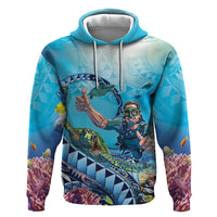 Hawaii Snorkeling Honu Turtle Zip Hoodie Under The Ocean Vibes LT14