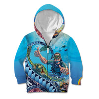 Hawaii Snorkeling Honu Turtle Kid Hoodie Under The Ocean Vibes