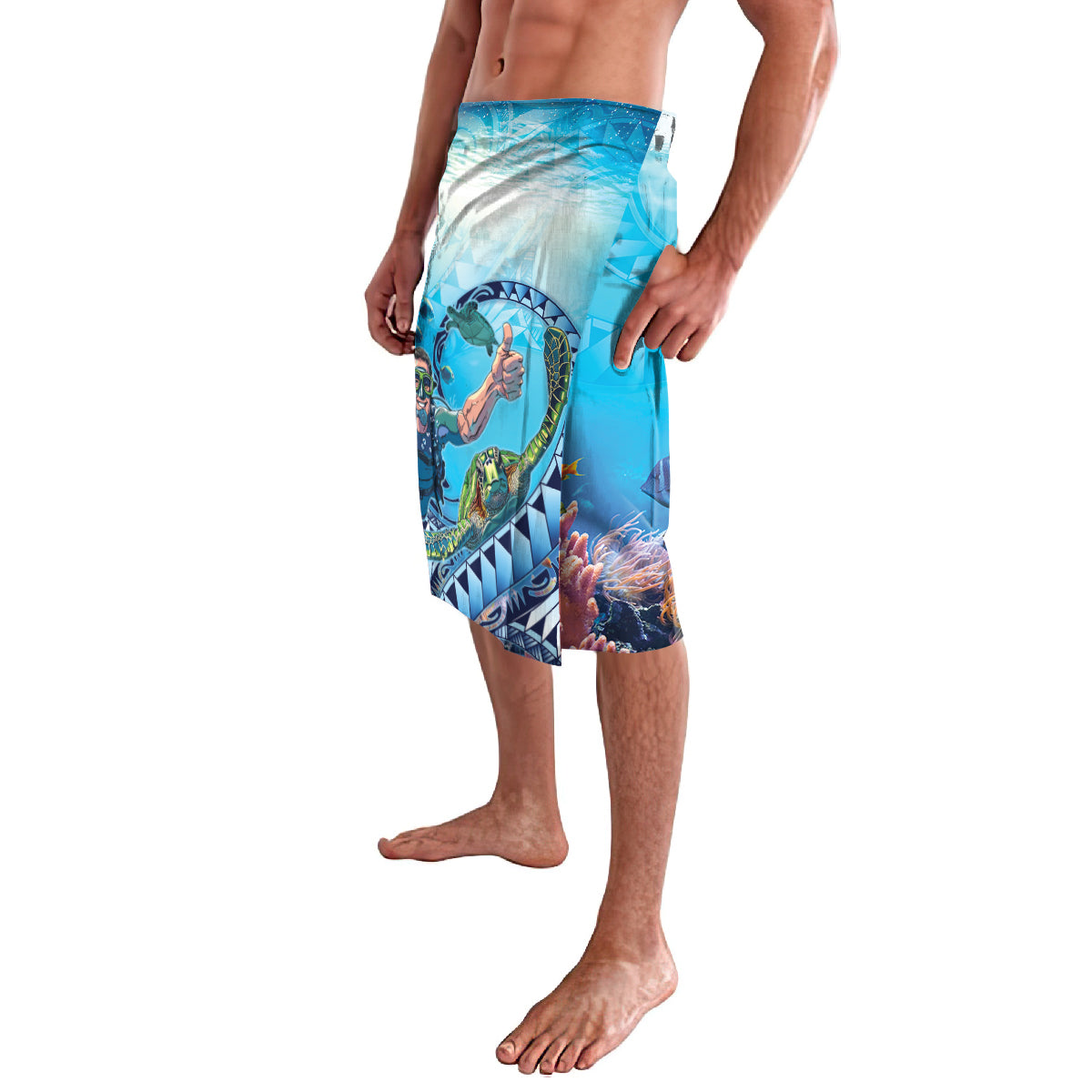 Hawaii Snorkeling Honu Turtle Lavalava Under The Ocean Vibes LT14 - Polynesian Pride