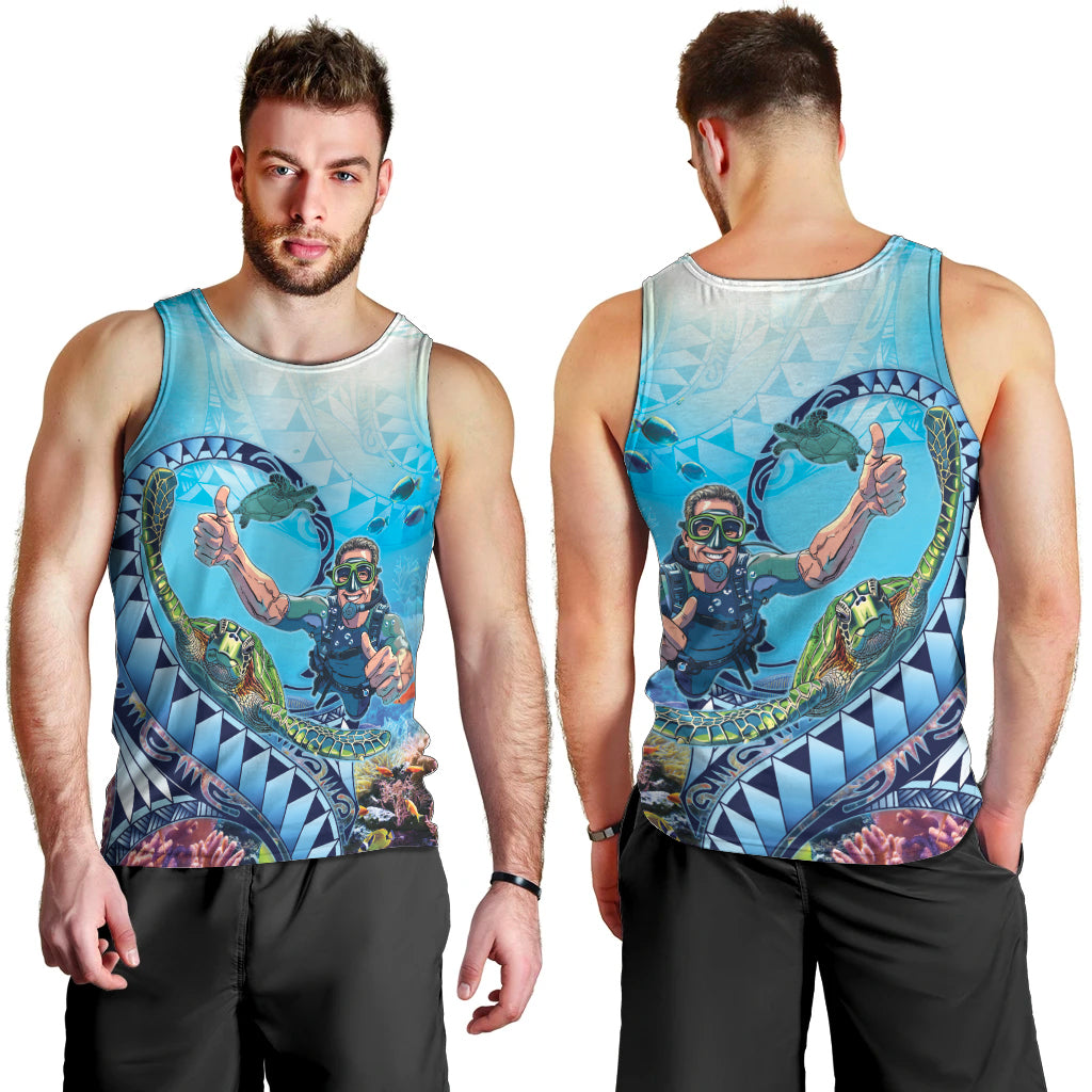 Hawaii Snorkeling Honu Turtle Men Tank Top Under The Ocean Vibes LT14 - Polynesian Pride
