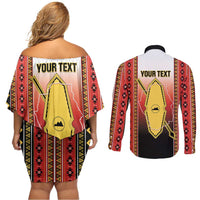 Personalised Bukidnon Philippines Couples Matching Off Shoulder Short Dress and Long Sleeve Button Shirt The Food Basket of Region X