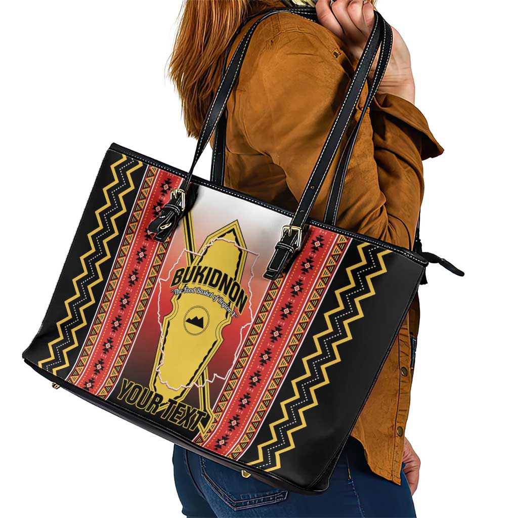 Personalised Bukidnon Philippines Leather Tote Bag The Food Basket of Region X