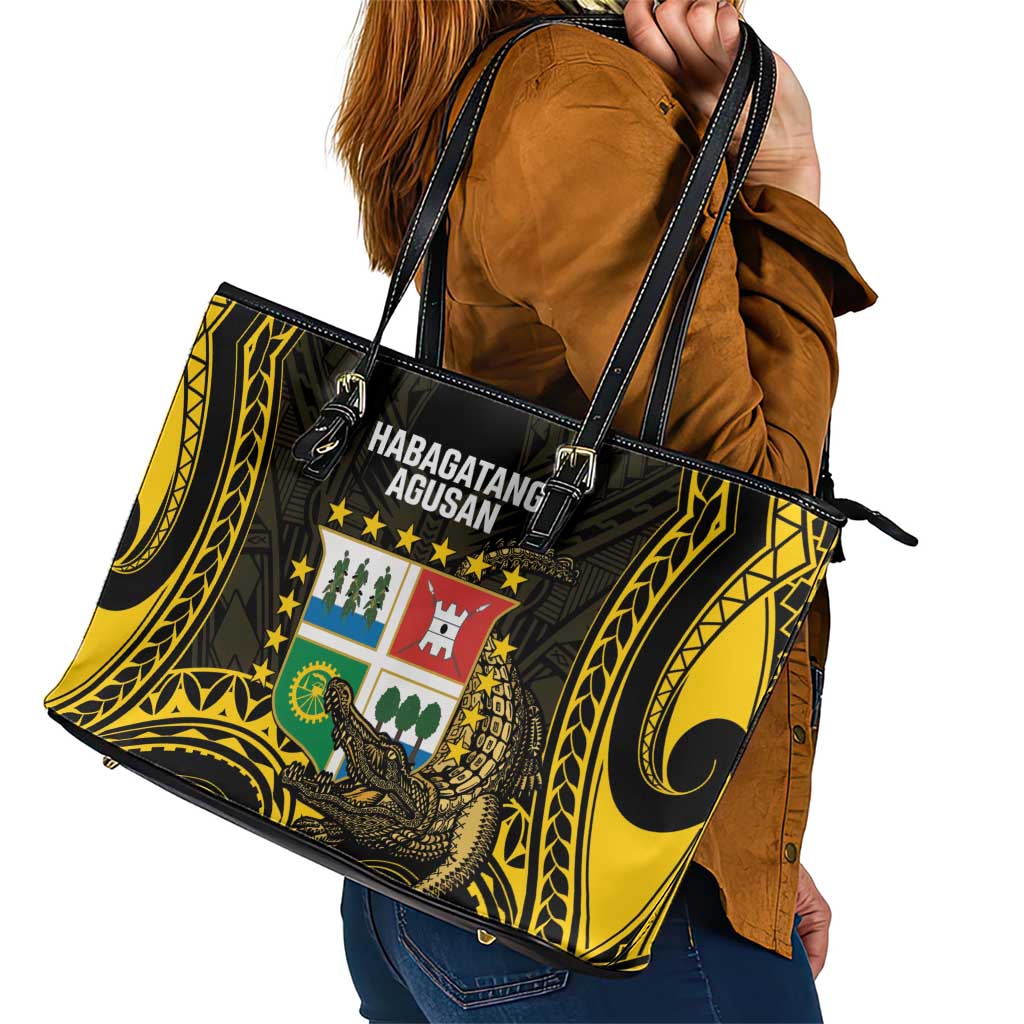 Agusan del Sur Philippines Leather Tote Bag Habagatang Agusan Lolong