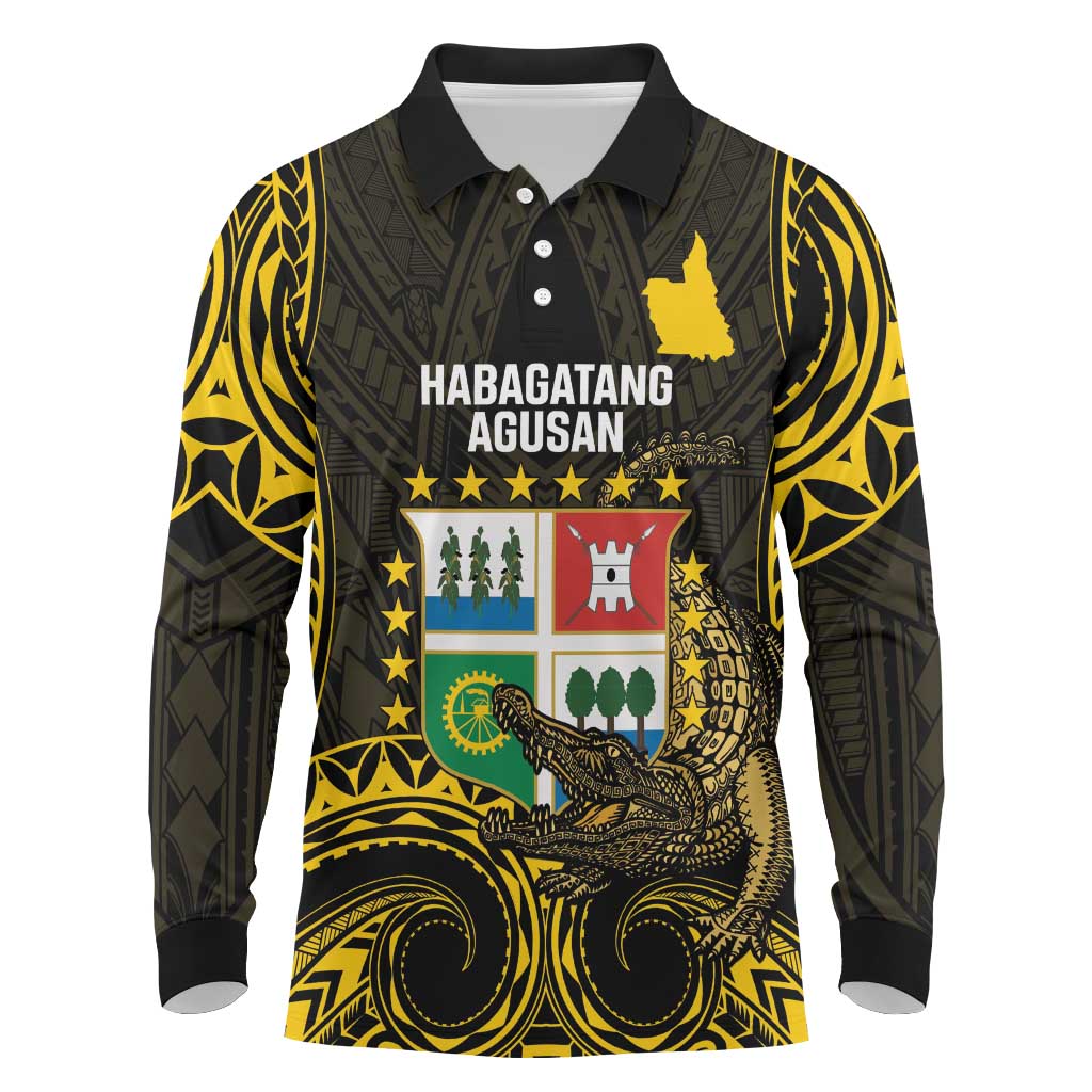 Agusan del Sur Philippines Long Sleeve Polo Shirt Habagatang Agusan Lolong