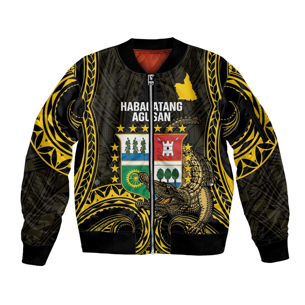 Agusan del Sur Philippines Sleeve Zip Bomber Jacket Habagatang Agusan Lolong