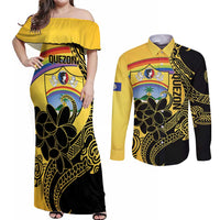 Quezon Province Couples Matching Off Shoulder Maxi Dress and Long Sleeve Button Shirt Cocolandia Philippines Turtle