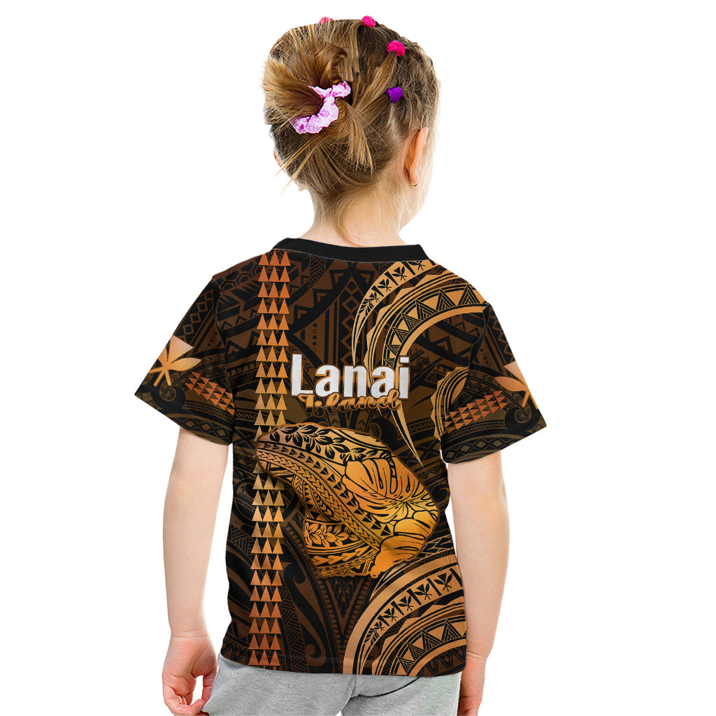 Polynesian Pride Hawaiian Islands Kid T Shirt Lani Map Gold Kanaka With Kakau LT14 - Polynesian Pride