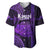 Polynesian Pride Hawaiian Islands Baseball Jersey Kauai Map Purple Kanaka With Kakau LT14 Purple - Polynesian Pride