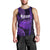 Personalised Hawaiian Islands Men Tank Top Kauai Map Purple Kanaka With Kakau LT14 - Polynesian Pride