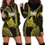 Polynesian Pride Hawaiian Islands Hoodie Dress Oahu Map Yellow Kanaka With Kakau LT14 - Polynesian Pride