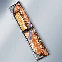 Aloha Hawaii Tiki Palaka Motifs Auto Sun Shade Honohono Lei Orange Elegant Vibes LT14 - Polynesian Pride