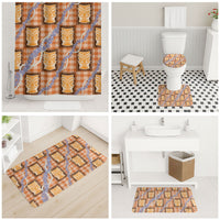 Aloha Hawaii Tiki Palaka Motifs Bathroom Set Honohono Lei Orange Elegant Vibes LT14 - Polynesian Pride
