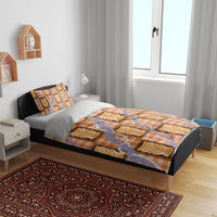 Aloha Hawaii Tiki Palaka Motifs Bedding Set Honohono Lei Orange Elegant Vibes LT14 - Polynesian Pride