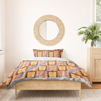 Aloha Hawaii Tiki Palaka Motifs Bedding Set Honohono Lei Orange Elegant Vibes LT14 - Polynesian Pride