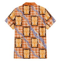 Aloha Hawaii Tiki Palaka Motifs Family Matching Summer Maxi Dress and Hawaiian Shirt Honohono Lei Orange Elegant Vibes