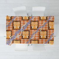 Aloha Hawaii Tiki Palaka Motifs Tablecloth Honohono Lei Orange Elegant Vibes LT14 Orange - Polynesian Pride