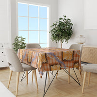 Aloha Hawaii Tiki Palaka Motifs Tablecloth Honohono Lei Orange Elegant Vibes LT14 - Polynesian Pride